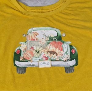 Hello Fall Mustard Color T-Shirt